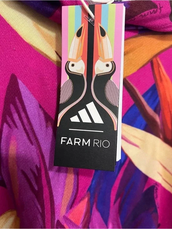 NWT Adidas x FARM RIO Cropped Hoodie - Picture 2 of 4